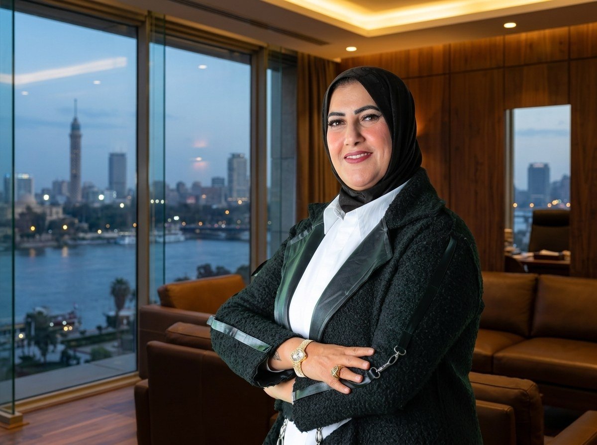 Counselor Hayam Gomaa in the Cairo Diplomatic Lounge