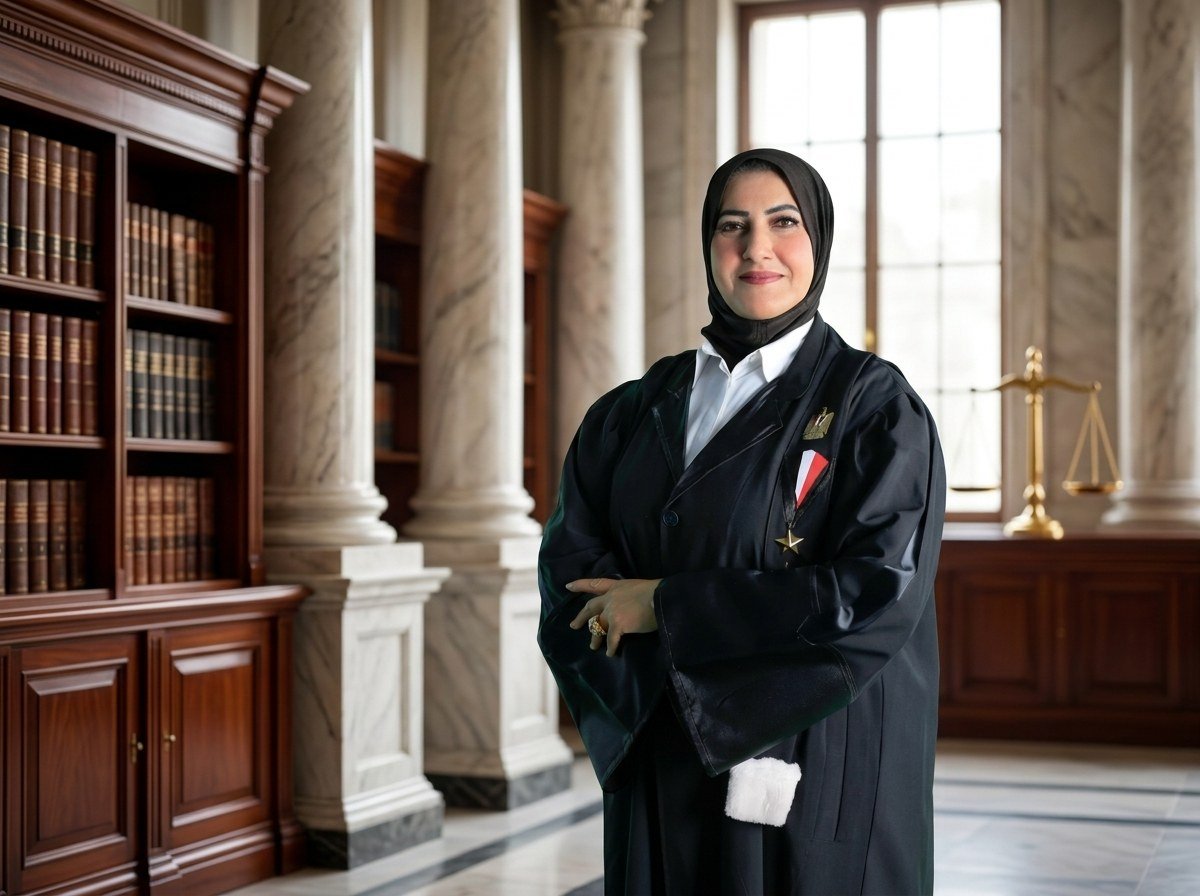 Counselor Hayam Gomaa in the Egyptian Supreme Justice Hall